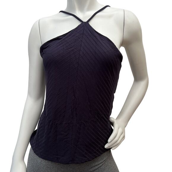 Daily Ritual Women's Navy Wide Rib Cropped T-strap Cami Top Size Large - Picture 2 of 13